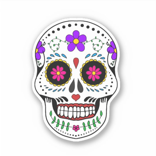 Dag van de dode schedel sticker (Voorkant)