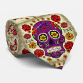 Dag van de dode schedel - Stropdas van de Paarse s (Opgerold)