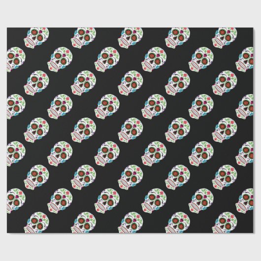 DAG VAN DE DODE SCHEDEL VAN DE SUIKER CADEAUPAPIER (Vlak)