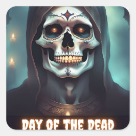 Dag van de dode schedel vierkante sticker