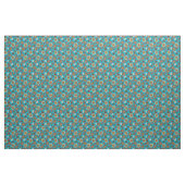 Dag van de Dode Schedels Blauw & Sinaasappel Stof (Yard (91,4 cm))