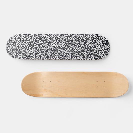 Dag van de dode schedels zwart in wit persoonlijk skateboard (Horizontaal)