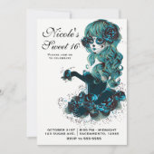 Dag van de Dode Schone Suiker Schedel Make-up Meis Kaart (Voorkant)