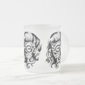 Dag van de dode schoonheid matglas koffiemok (Voorkant rechts)