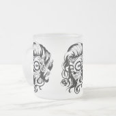 Dag van de dode schoonheid matglas koffiemok (Voorkant links)