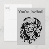 Dag van de dode schoonheid uitnodiging briefkaart (Voorkant / Achterkant)
