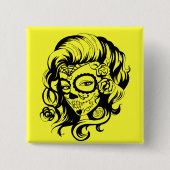 Dag van de dode schoonheid vierkante button 5,1 cm (Voorkant)