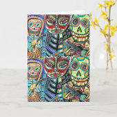 Dag van de Dode Serenade van de Kat Kaart (Gele Bloem)