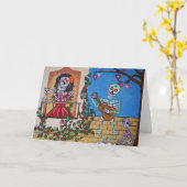 DAG VAN de DODE Serenade van de Middernacht Kaart (Gele Bloem)