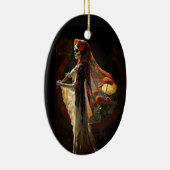 Dag van de Dode Skelet Gothic Esthetische Kerst Keramisch Ornament (Rechts)