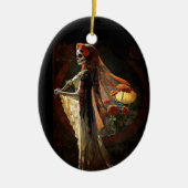 Dag van de Dode Skelet Gothic Esthetische Kerst Keramisch Ornament (Voorkant)