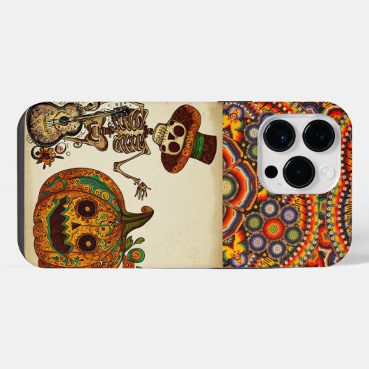 Dag van de Dode/Skelet/pompoen/Halloween iPhone Hoesje (Achterkant horizontaal)