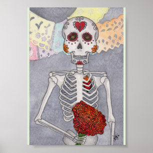 Dag van de dode skeleton Art Print Miranda