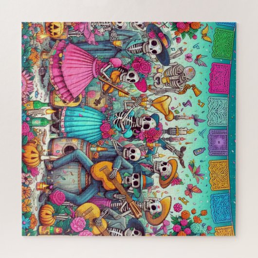 Dag van de Dode skeletten Puzzel (Horizontaal)