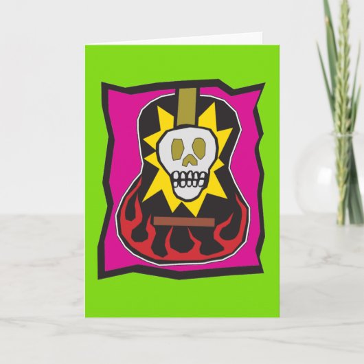 Dag van de Dode Skul Gitaar Groene w/Purple Kaart (Voorkant)