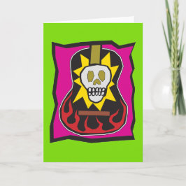 Dag van de Dode Skul Gitaar Groene w/Purple Kaart