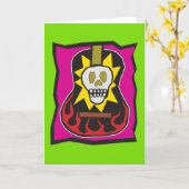 Dag van de Dode Skul Gitaar Groene w/Purple Kaart (Gele Bloem)