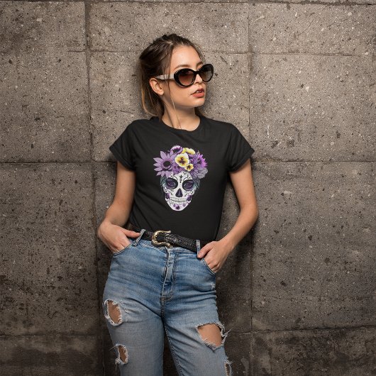 Dag van de Dode Snoep - Día de Muertos Skull T-shirt