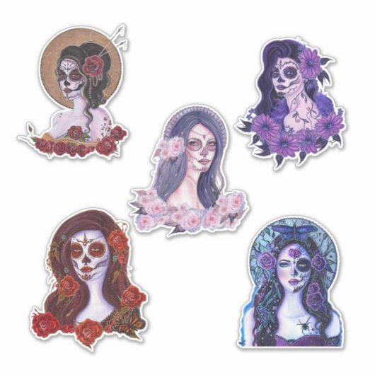Dag van de dode stickers door Renee (Voorkant)