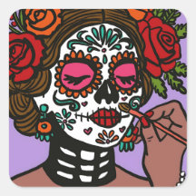 Dag van de Dode Stickers Hand getekend Catrina