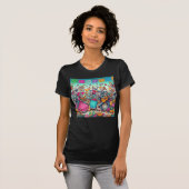 Dag van de Dode Straat Party Skull Women's T-shirt (Voorkant volledig)