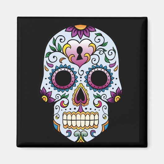 Dag van de Dode Suiker Blauwe Magnet (Voorkant)