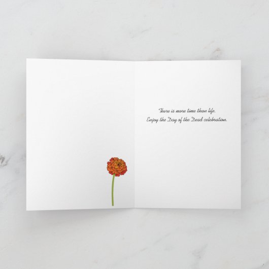 Dag van de Dode Suiker Schedel & Bloemen met Piram Kaart (Binnen)