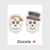 Dag van de Dode Suiker Schedel Paar Calavera Cooki Sticker (Vel)