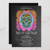 Dag Van De Dode Suiker Schedel Schoolbord Feest Ui Kaart (Voorkant / Achterkant)