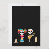 Dag van de Dode Suiker Schedel Skeletten Uitnodigi Kaart (Achterkant)