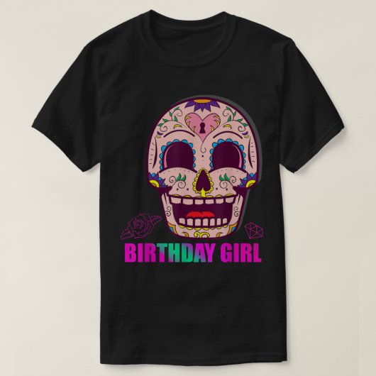 Dag van de dode SUIKER SKULL BIRTHDAY MEIST T-shirt (Design voorkant)