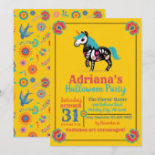 Dag van de Dode Suiker Skull Eenhoorn Party Kaart (Voorkant / Achterkant)