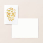 Dag van de Dode Suiker Skull Gold Folie Kaarten (Display)