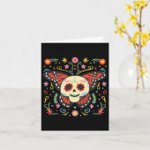 Dag Van De Dode Suiker Skull Monarch Vlinder Día Kaart (Gele Bloem)