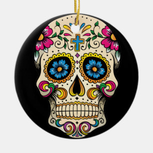 Dag van de Dode Suikerkruis Keramisch Ornament