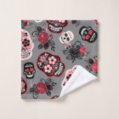 Dag van de dode suikerriet, grijs bad handdoek (Wasdoekje)