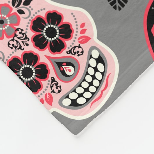 Dag van de dode suikerriet, grijs fleece deken (Hoek)