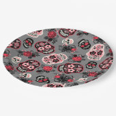 Dag van de dode suikerriet, grijs papieren bordje (Gekanteld)