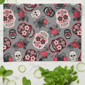 Dag van de dode suikerriet, grijs theedoek (Gevouwen)