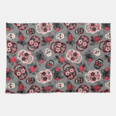 Dag van de dode suikerriet, grijs theedoek (Horizontaal)