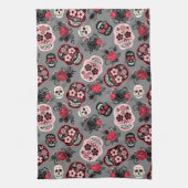 Dag van de dode suikerriet, grijs theedoek (Verticaal)