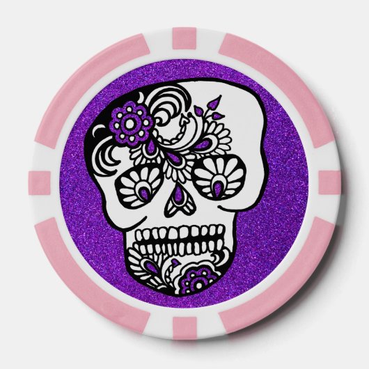 Dag van de dode suikerriet Professionele glitter Poker Chips (Voorkant)