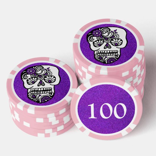 Dag van de dode suikerriet Professionele glitter Poker Chips (Opstapeling)