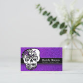 Dag van de dode suikerriet Professionele glitter Visitekaartje (Staand voorkant)