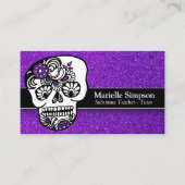 Dag van de dode suikerriet Professionele glitter Visitekaartje (Voorkant)