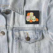 Dag van de dode suikerriet vierkante button 5,1 cm (In situ)