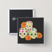 Dag van de dode suikerriet vierkante button 5,1 cm (Voorkant /achterkant)