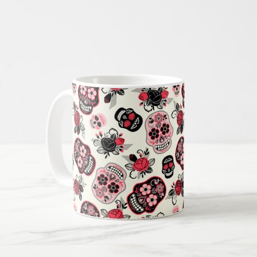 Dag van de dode suikerriet, wit koffiemok (Voorkant links)