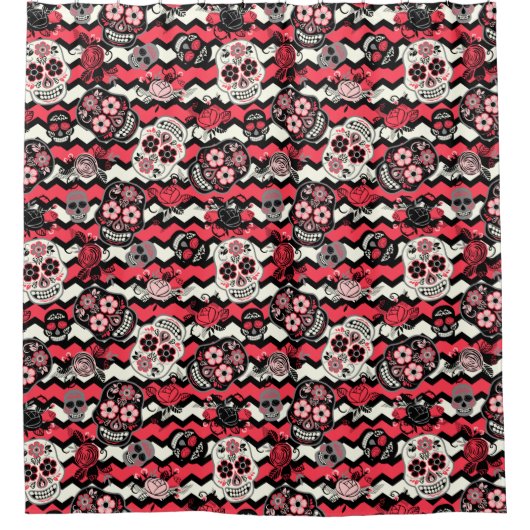 Dag van de dode suikerriet, zigzag douchegordijn (Voorkant)