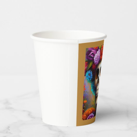 Dag van de Dode Suikerschedel 1 Papieren Bekers (Rechts)